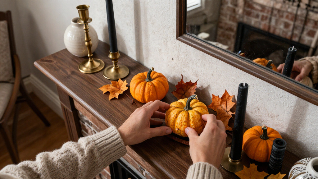 Halloween mantel decorations