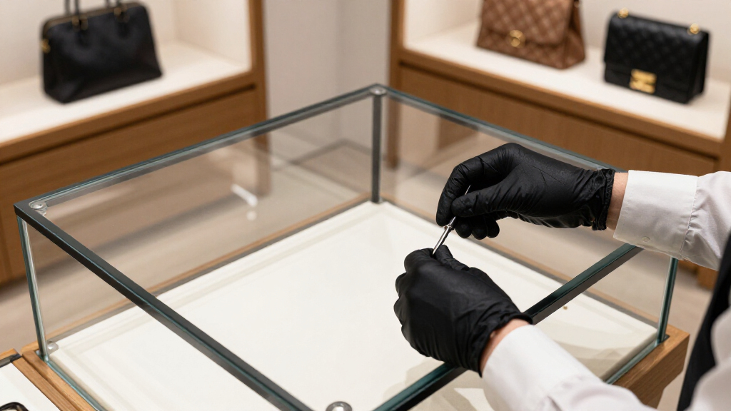 lockable display cases for designer handbags
