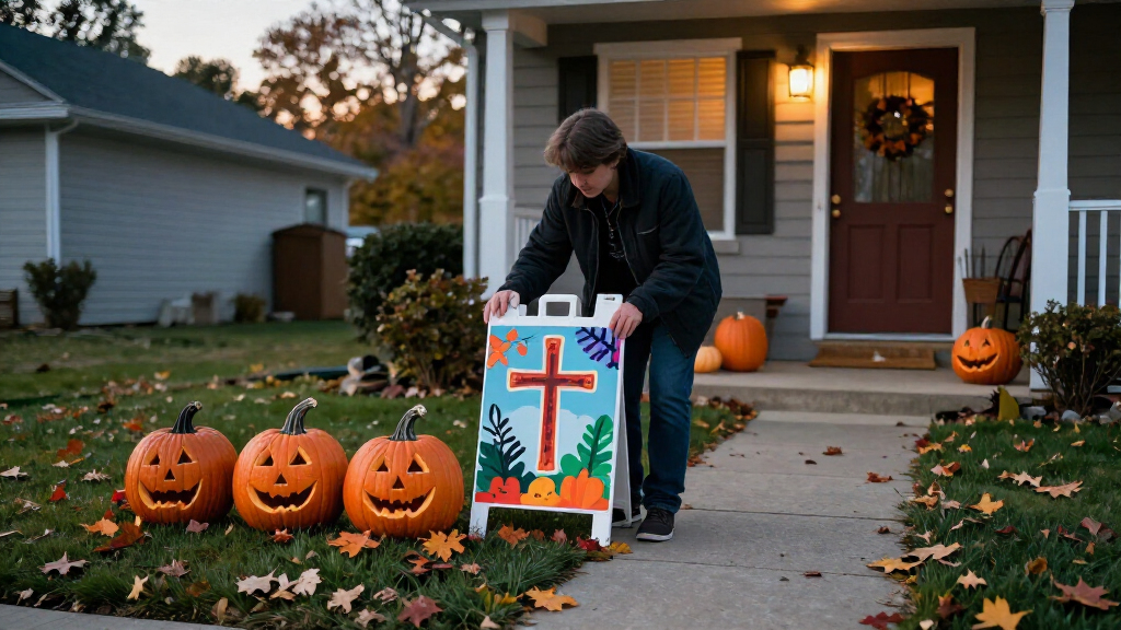 Christian Halloween yard signs