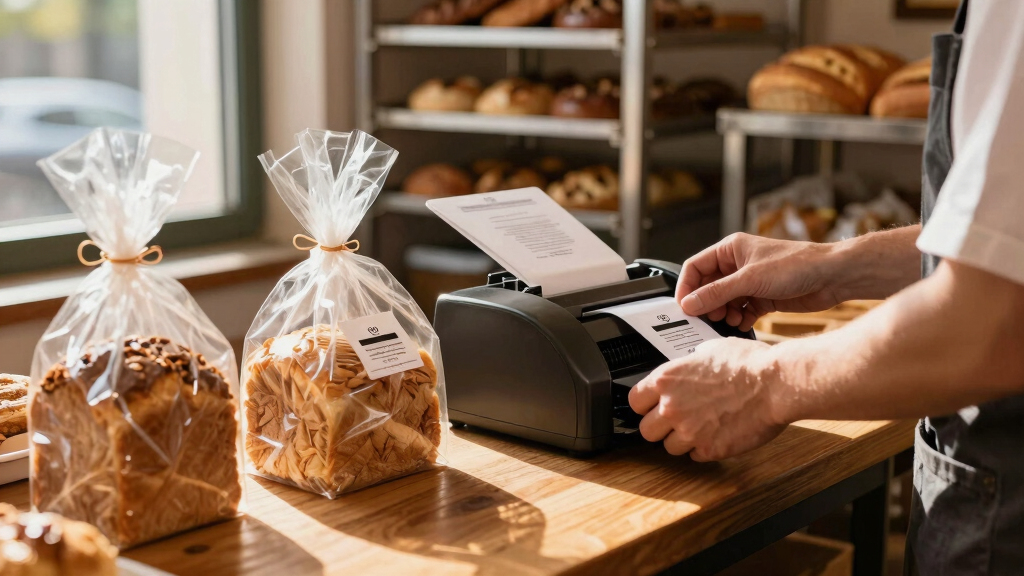 label printer for bakery packaging