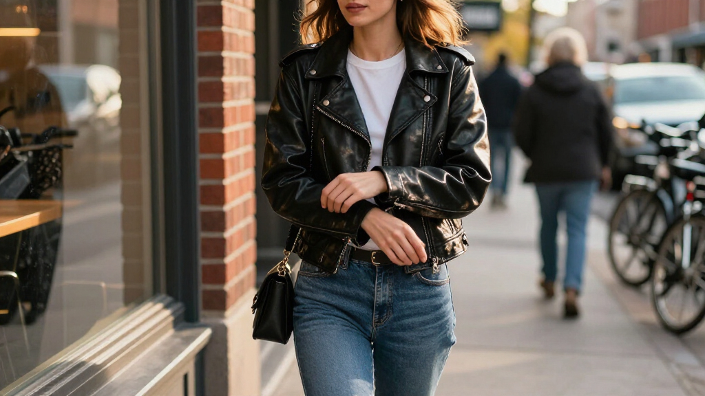 cropped leather jackets for women