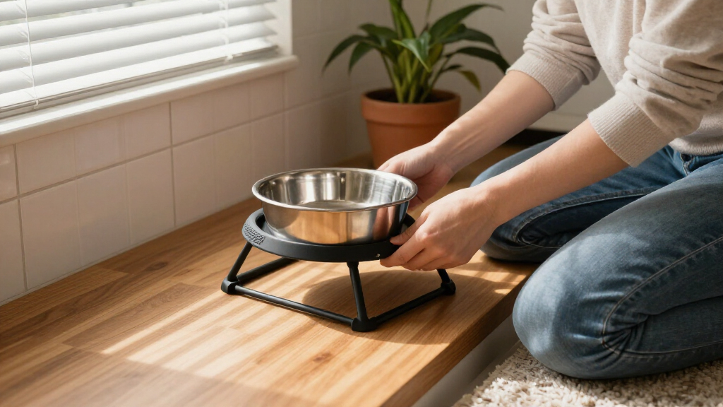 adjustable raised dog bowls stand