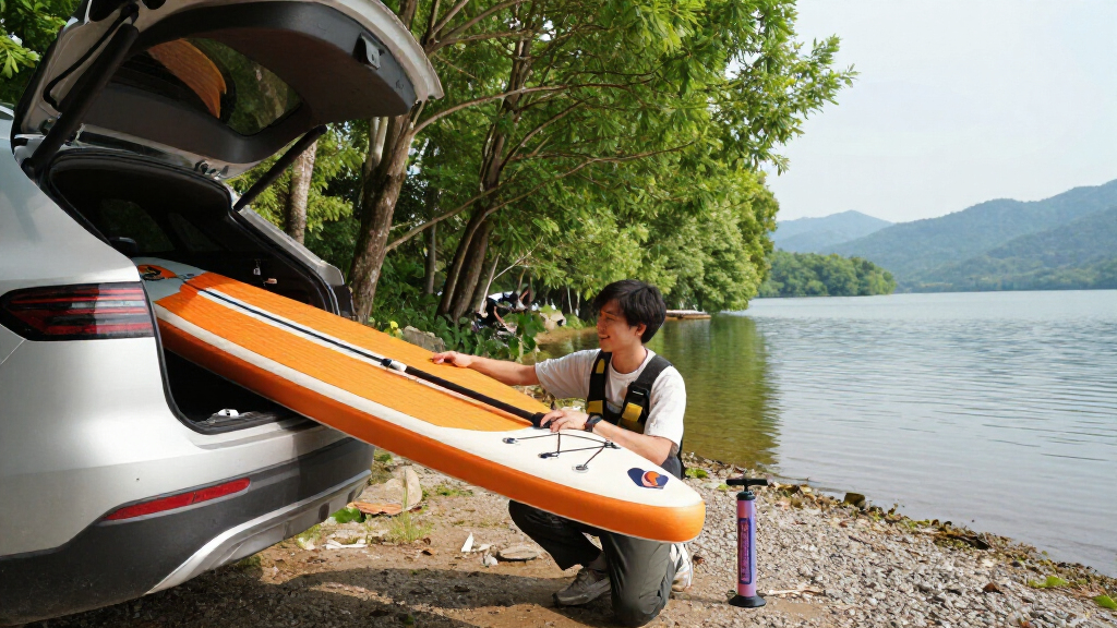 top rated stand up paddleboard inflatable premium for road trips