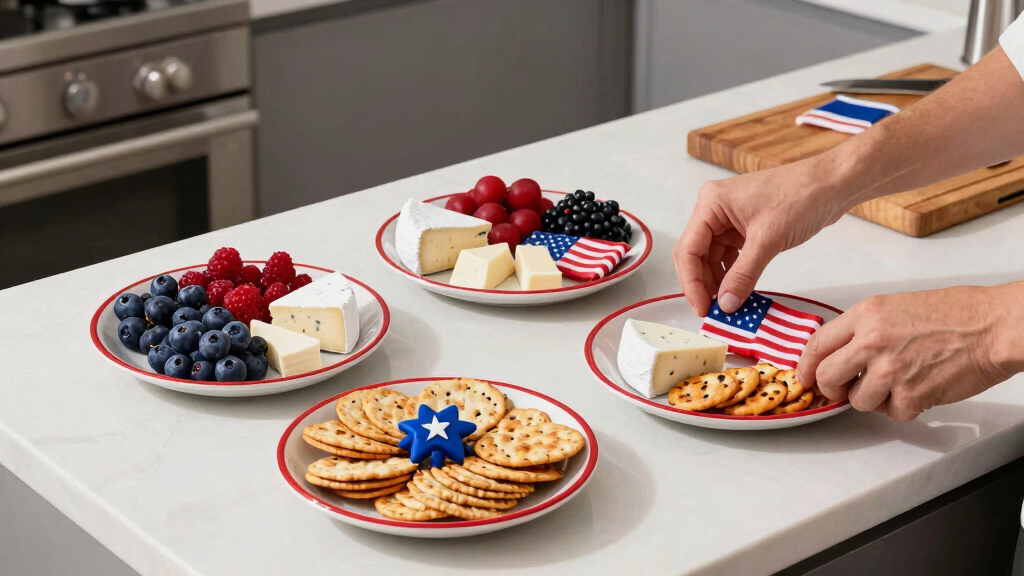 patriotic 4th of July serving platters