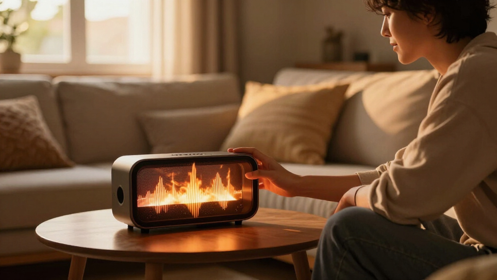 realistic flame flame sound speaker