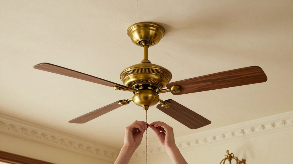 antique brass ceiling fan classic look