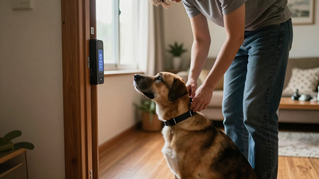 electronic dog door with smart collar