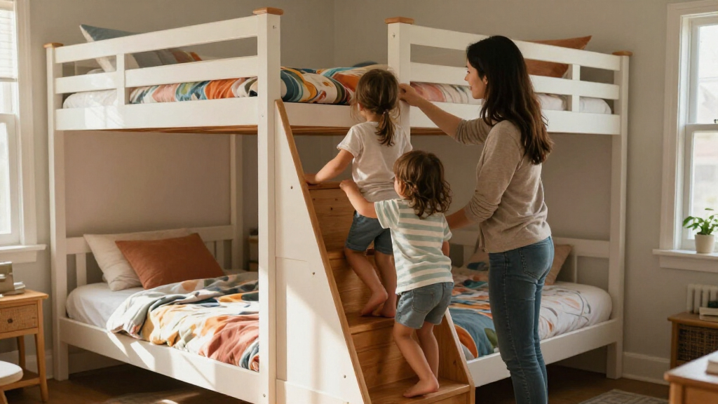 best twin over twin bunk beds with stairs for kids