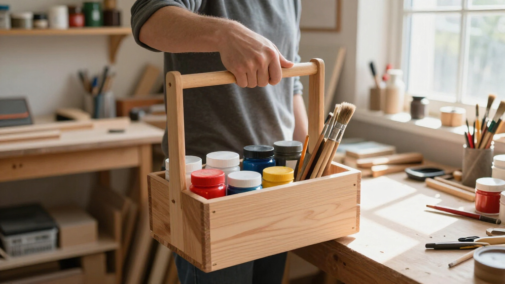 portable craft caddies with handle