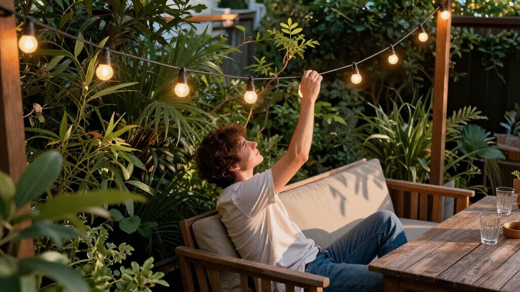 outdoor string lights solar powered