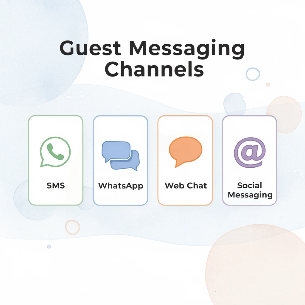 Infographic showing four hotel guest messaging channels