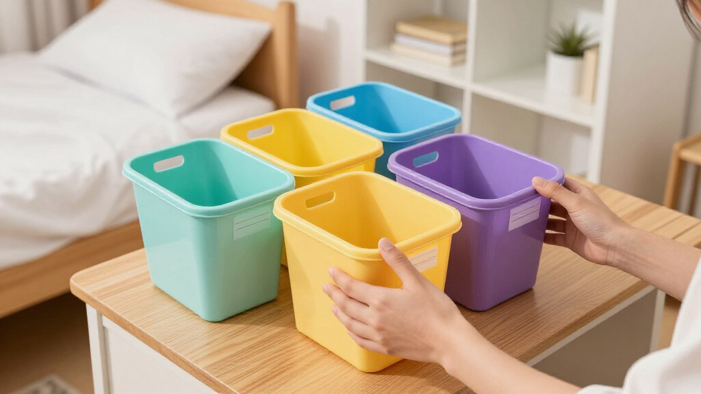 dorm room organization bins