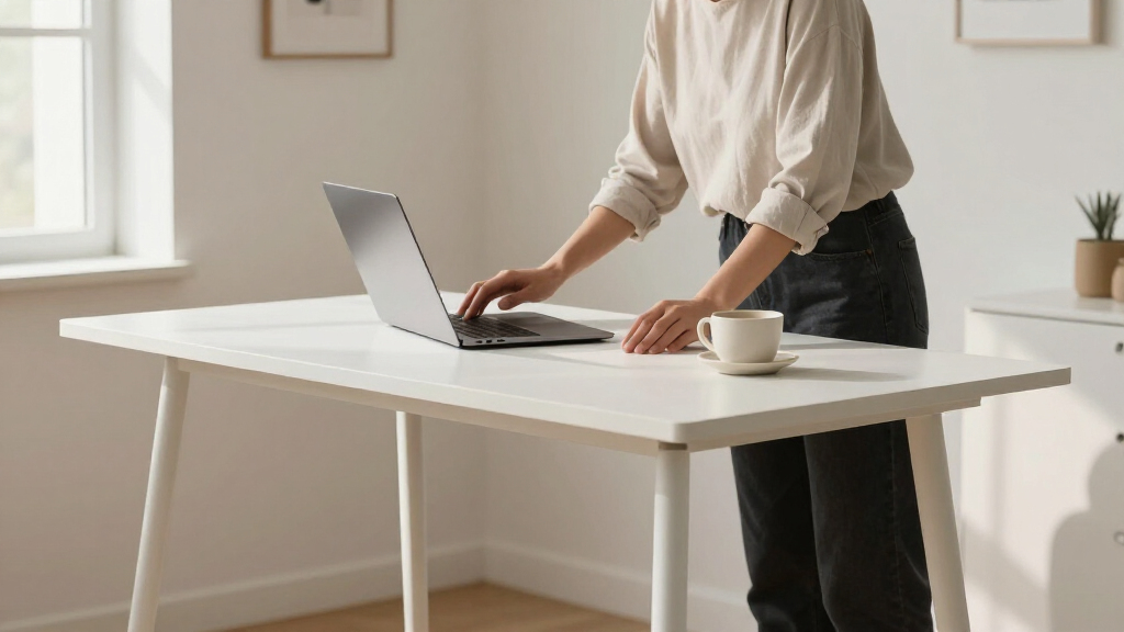 minimalist standing desks white finish