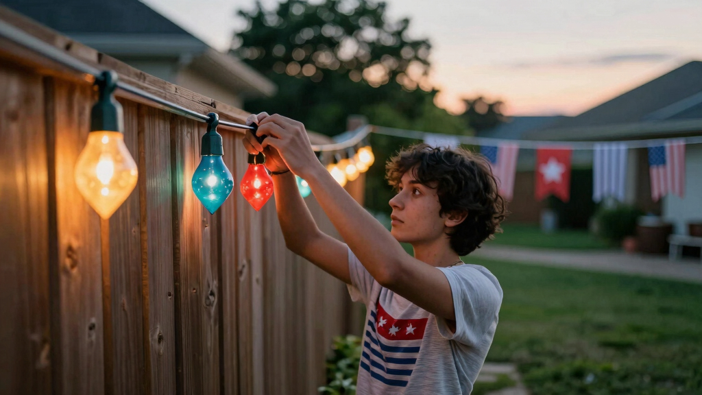 patriotic outdoor string lights