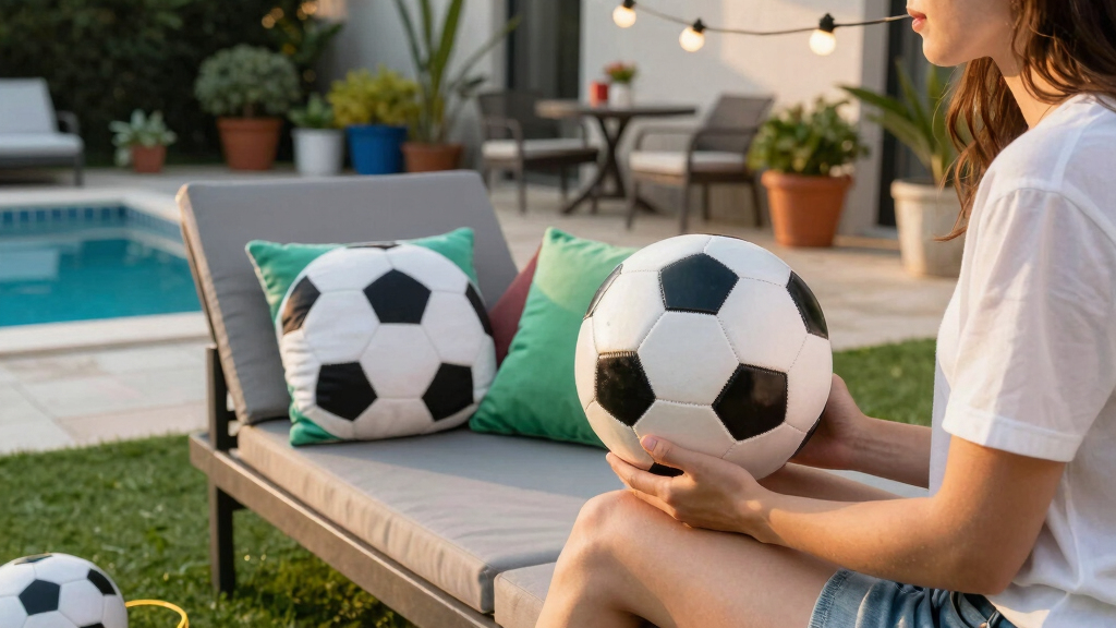 soccer-themed outdoor patio decor