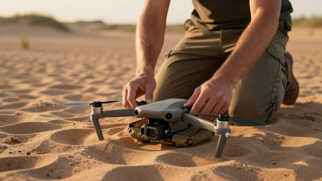 drone landing pad for sandy and dusty areas