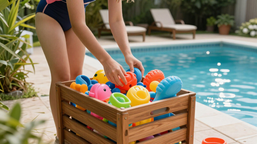 pool toy storage racks