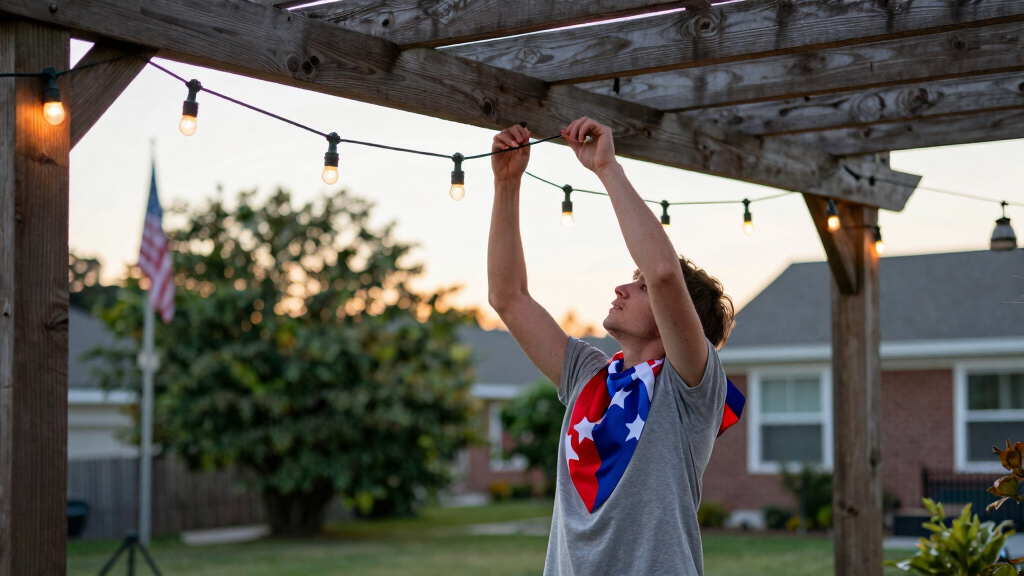 patriotic outdoor string lights