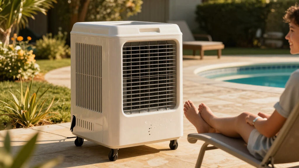 outdoor evaporative coolers with ice chamber