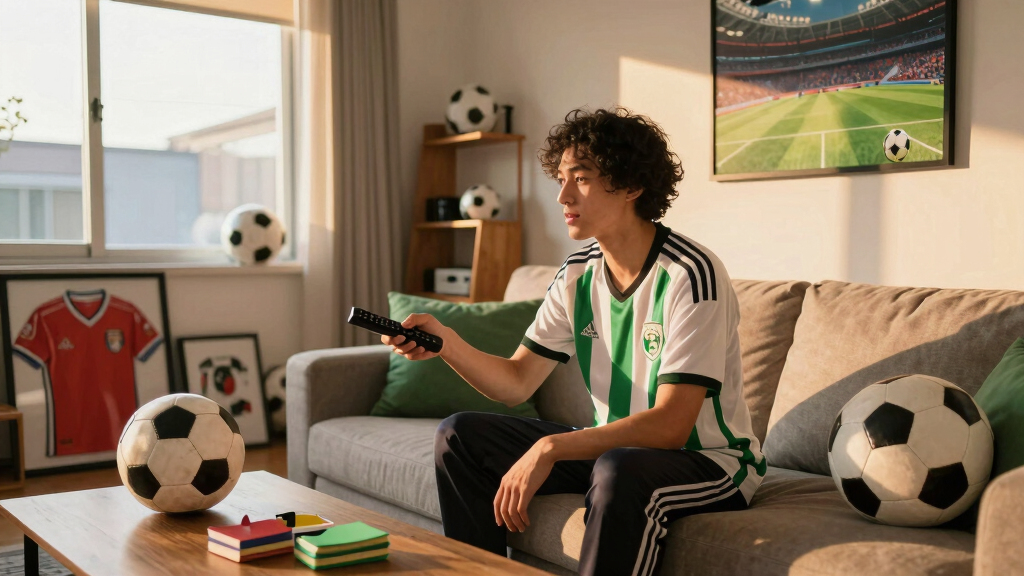 soccer-themed living room decor
