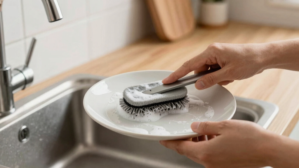 dish scrubber with soap