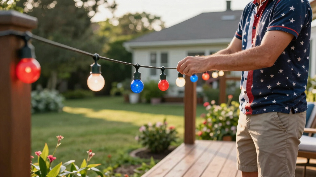 patriotic outdoor string lights