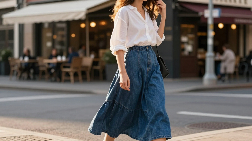 best denim maxi skirts