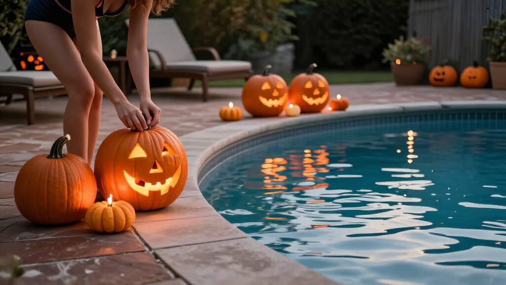 poolside halloween decorations