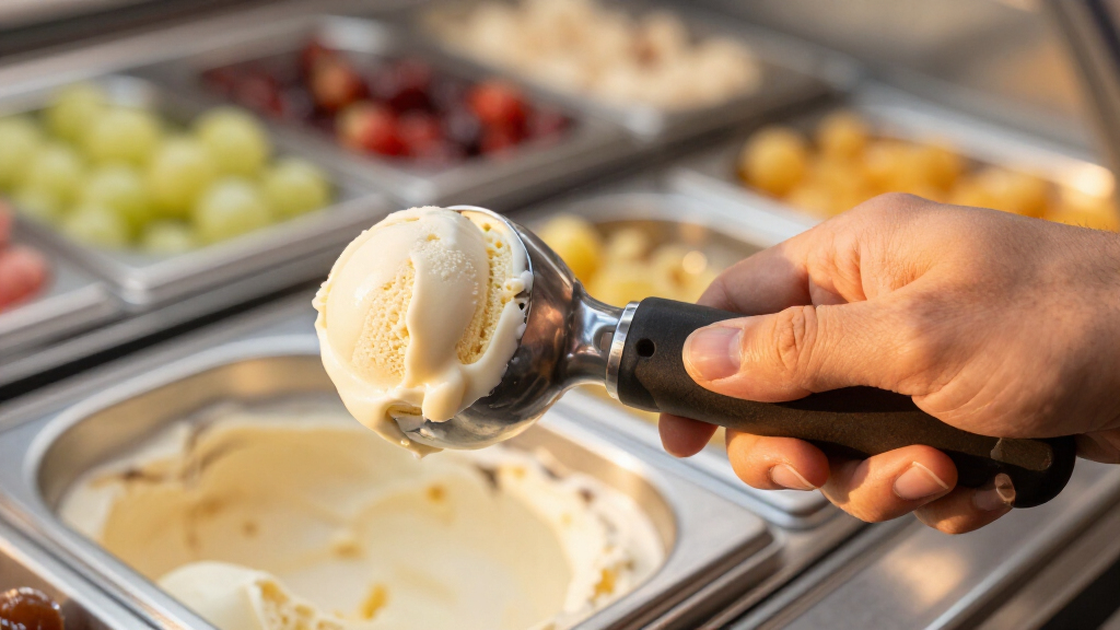 ice cream scoop with ergonomic handle