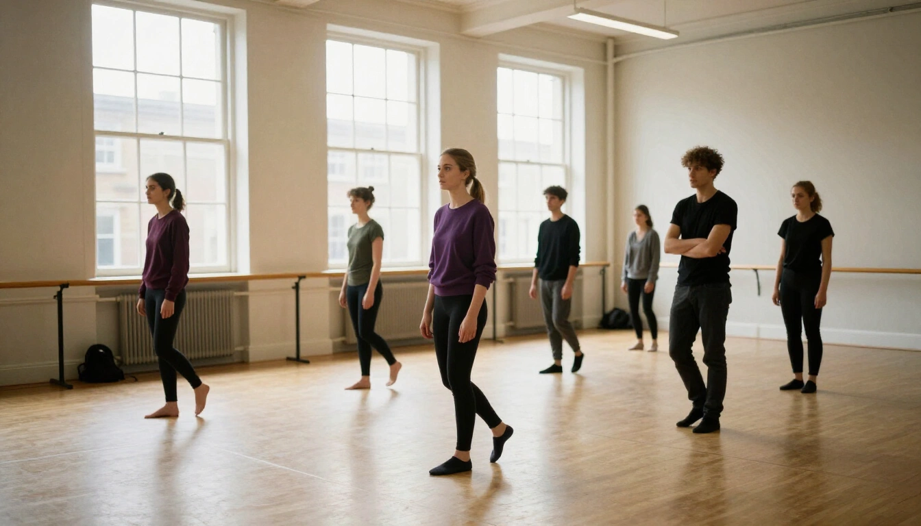 Actors rehearsing in a London studio
