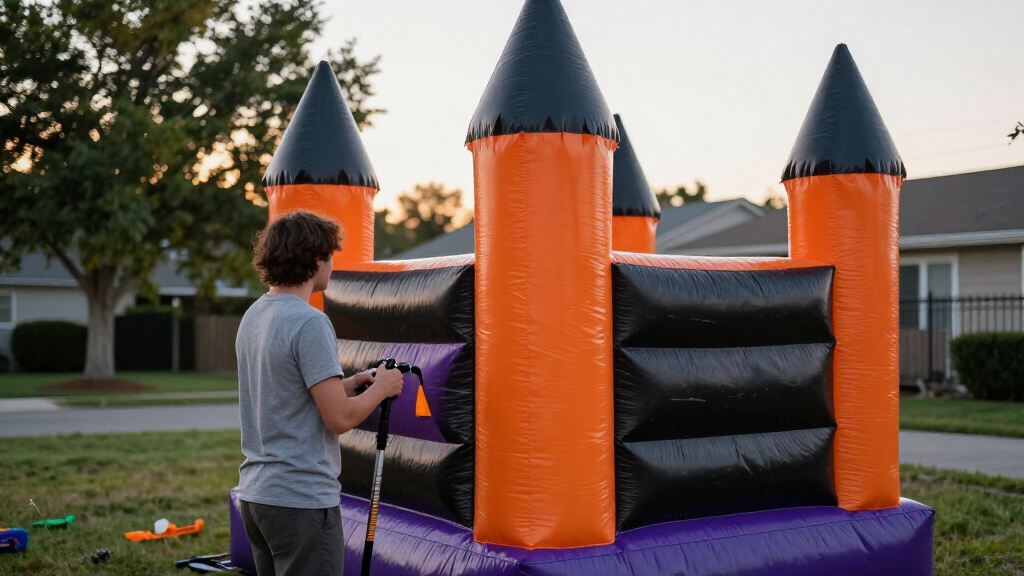 halloween inflatable haunted castle