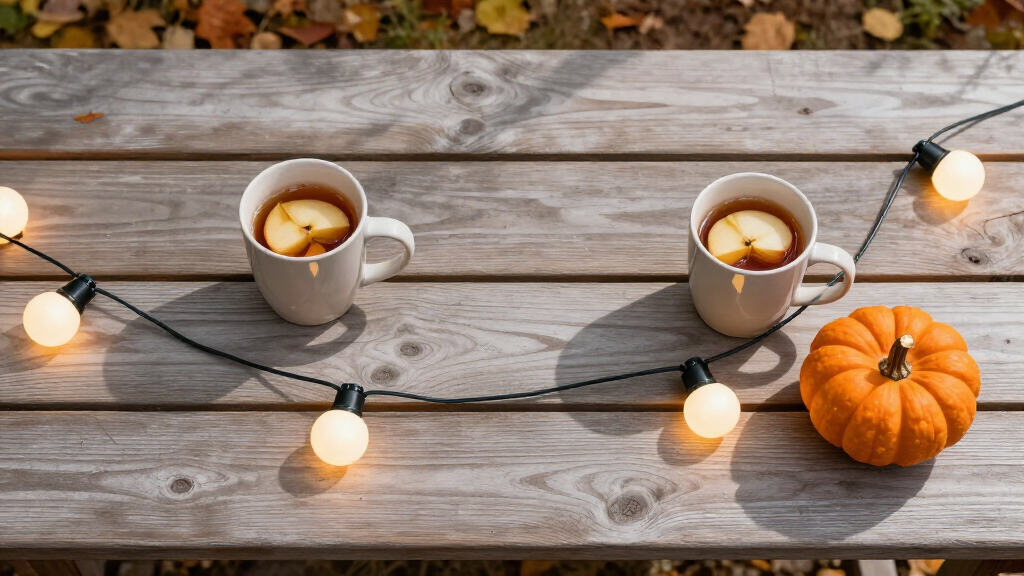 portable fall-themed string lights