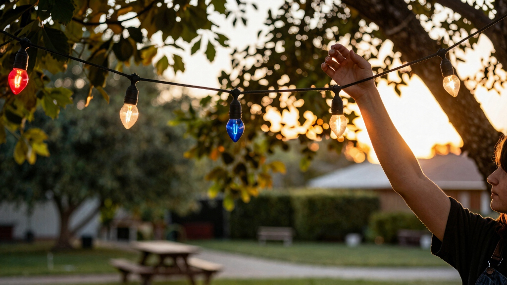 patriotic outdoor string lights