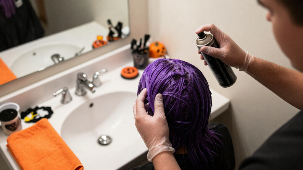 Halloween temporary hair color spray