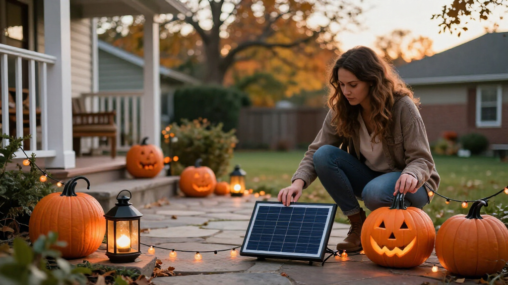solar-powered Halloween decorations