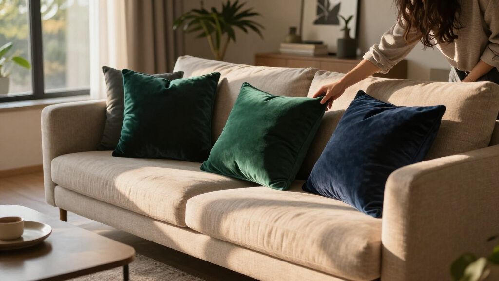 modern velvet accent pillows