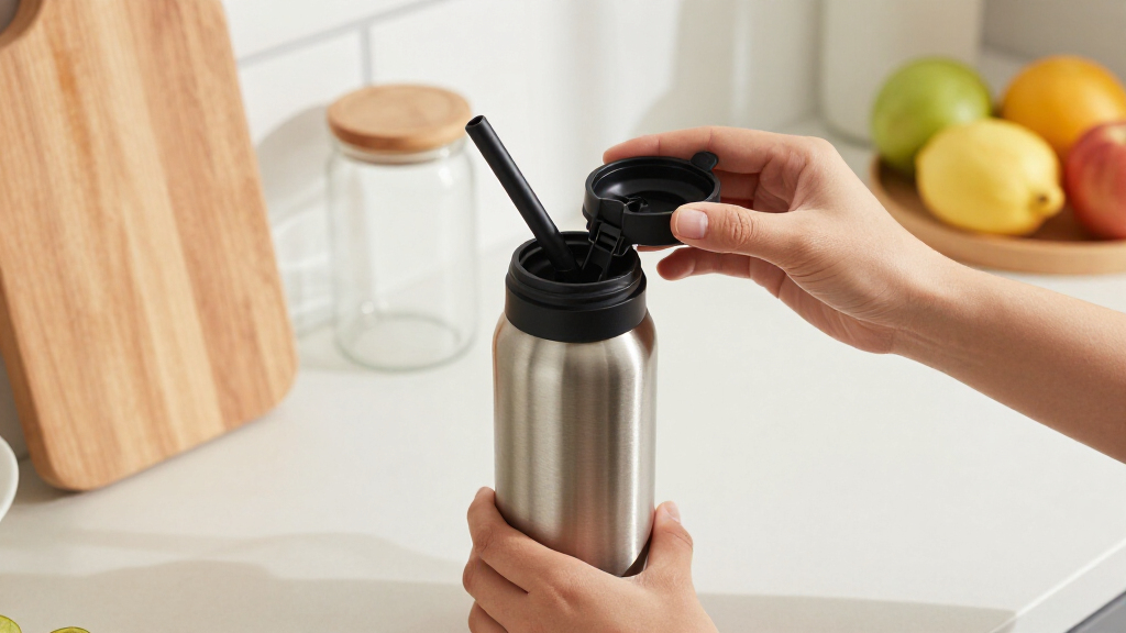 reusable water bottles with straw lid