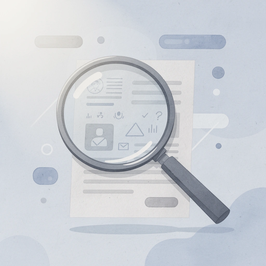 Scene of a magnifying glass examining a hotel AI platform, representing platform evaluation