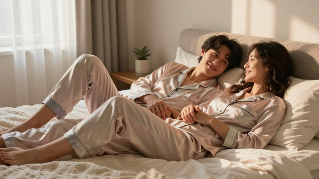 silk pajamas for couples
