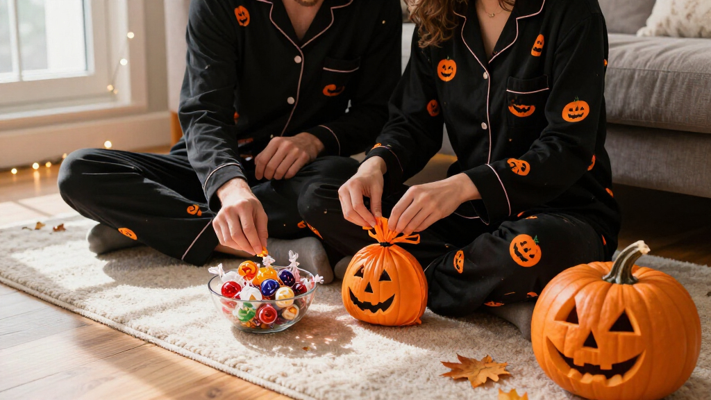 couples Halloween pajama sets