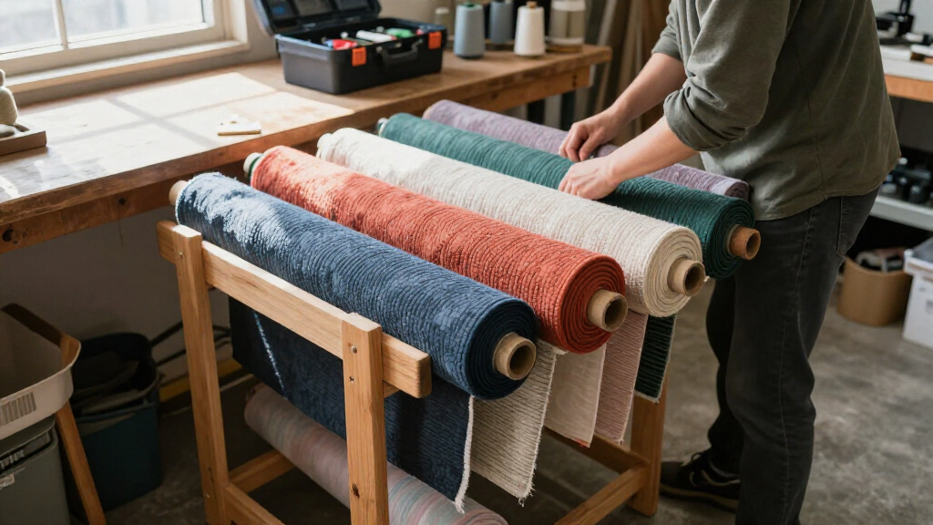 fabric roll storage rack