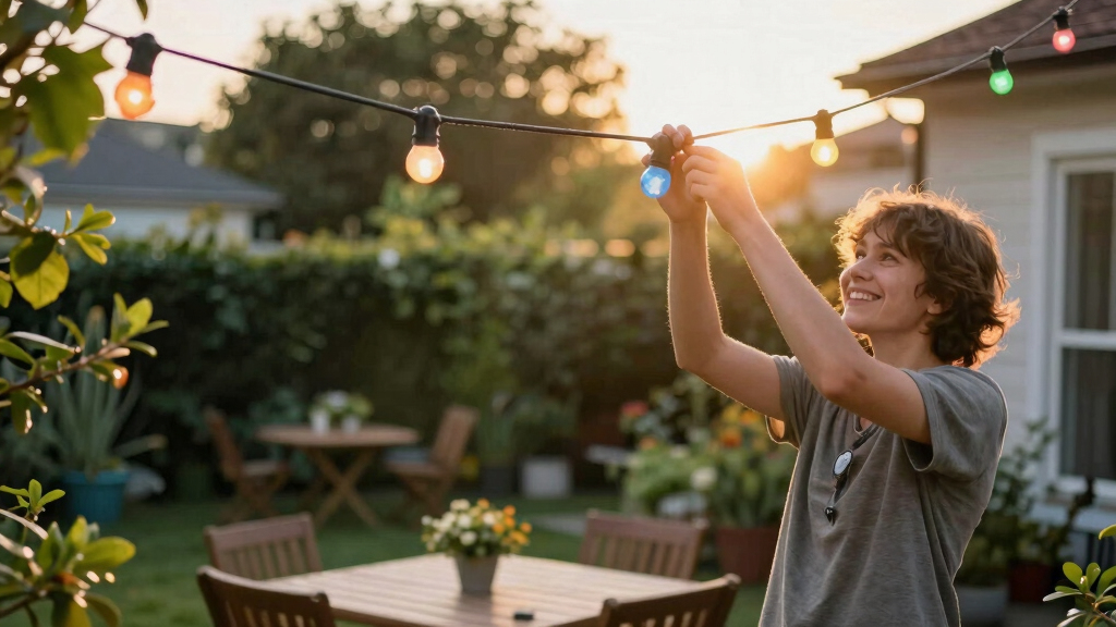 patriotic outdoor string lights