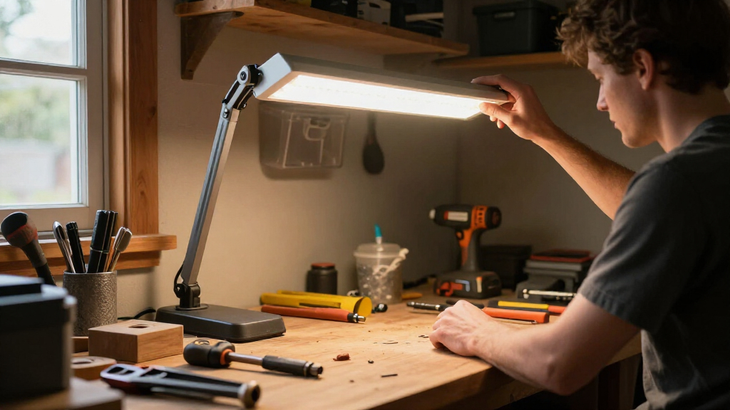 garage task lighting for workbench