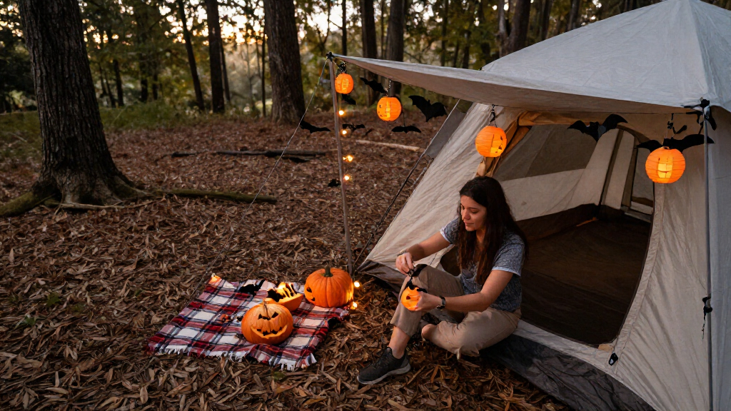 Halloween themed camping decorations