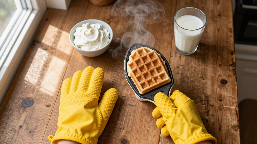 oven mitts for handling hot waffle irons