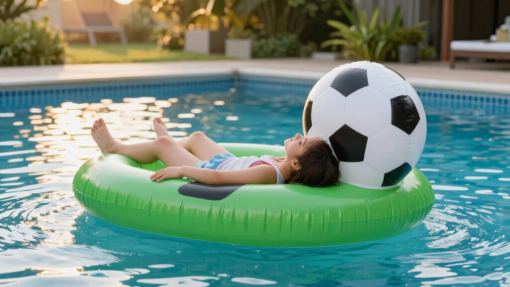 soccer-themed outdoor pool inflatables