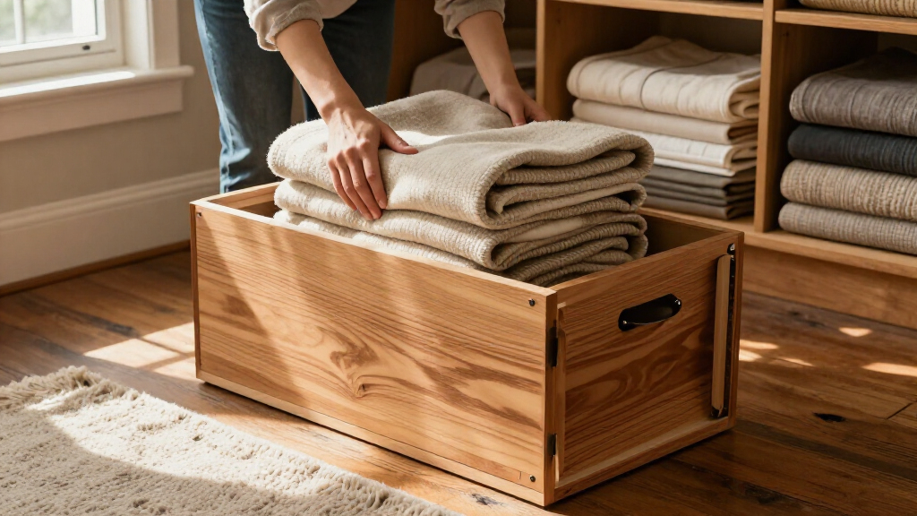 archival textile storage chest cedar lined