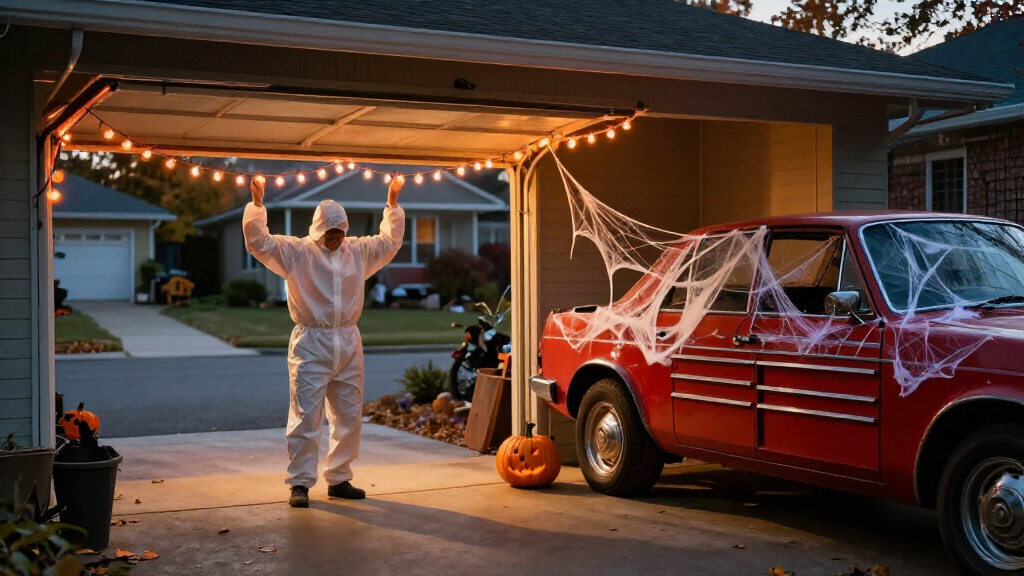 Halloween garage decorations