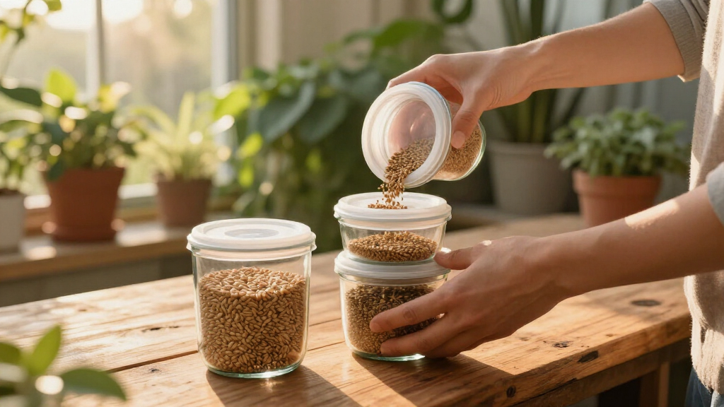 stackable pantry containers for seeds and grains