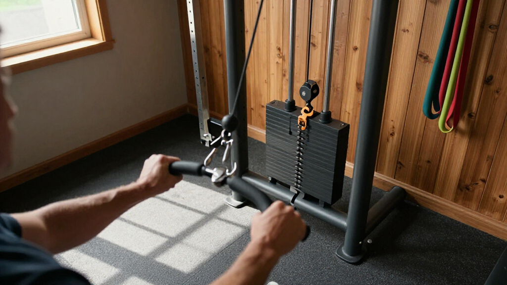 compact cable home gym machine